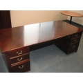 Executive Desk & Oversized Credenza, Starburst Cherry